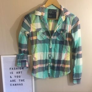 American Eagle Plaid Button Down